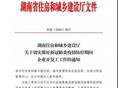 新政！“湘九条”发布：加快预售许可审批，助力复工复产！
